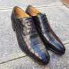 Oxford shoe Center 51 Classico Ambas black leather croco print finish