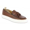 Sneakers mocassin à pompons Center 51 Coolest cuir marron façon croco