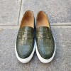 Sneakers mocassin Center 51 Much cuir vert façon croco