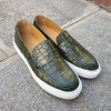 Sneakers mocassin Center 51 Much cuir vert façon croco