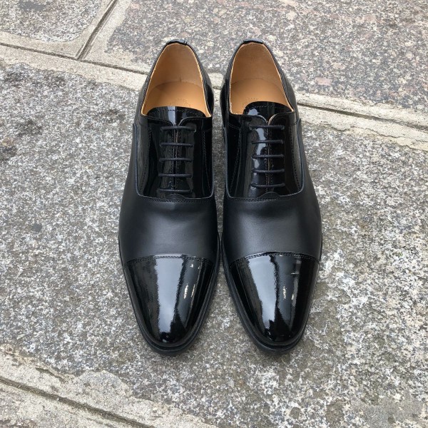 Richelieu Center 51 classico Ambas cuir noir et vernis noir