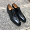 Oxford shoe Center 51 Classico Ambas black leather and black varnished leather