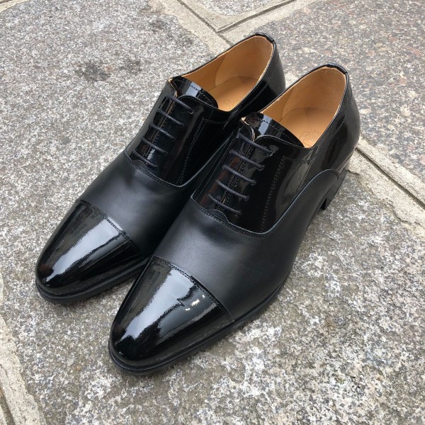 Richelieu Center 51 classico Ambas cuir noir et vernis noir