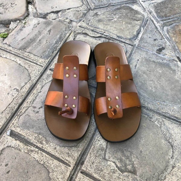 Sandals Zeus 1073 brown leather