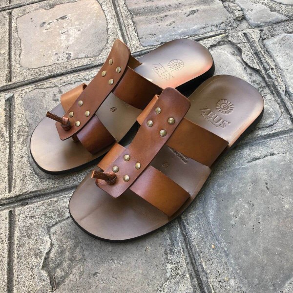 Sandals Zeus 1073 brown leather