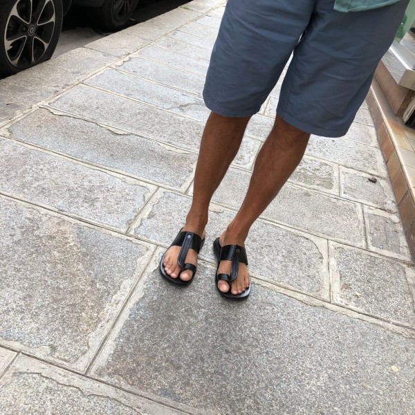 Sandals Zeus 1081 black leather