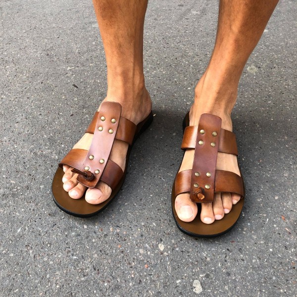 SandaleZeus 1073 cuir marron