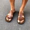 Sandals Zeus 1073 brown leather