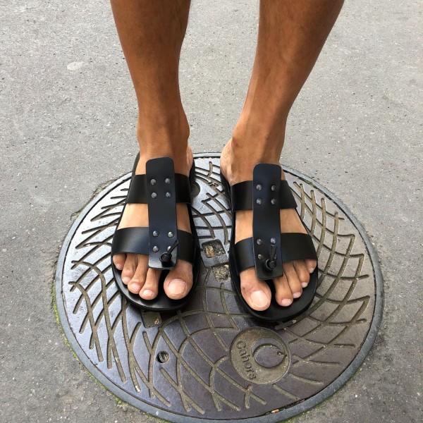 Sandals Zeus 1073 black leather