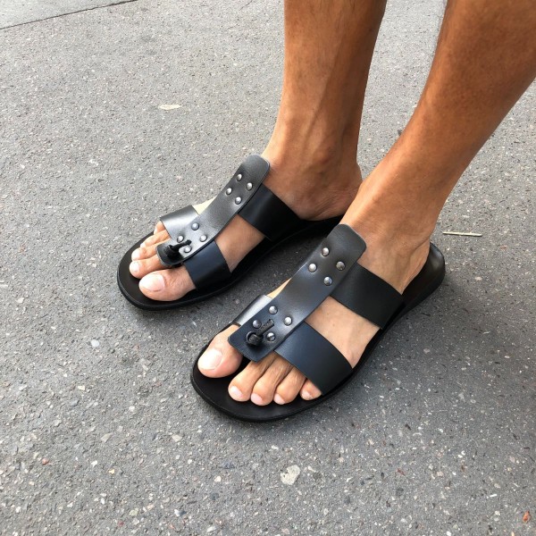 Sandals Zeus 1073 black leather