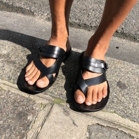 Sandals Zeus 1172 black leather