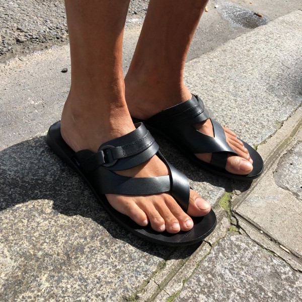 Sandals Zeus 1172 black leather
