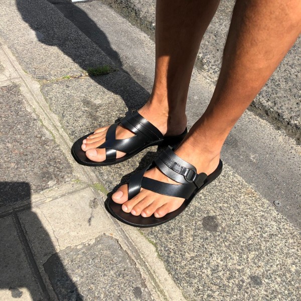 SandaleZeus 1172 cuir noir