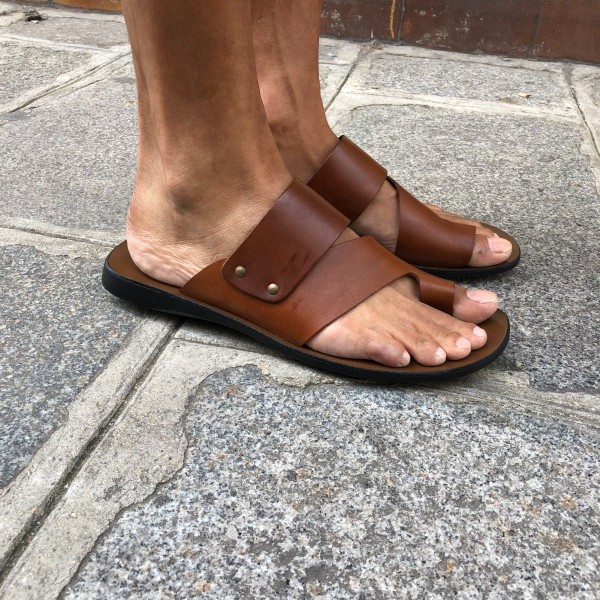 Sandals Zeus 1173 brown leather