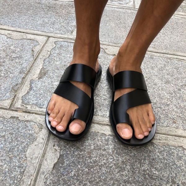 SandaleZeus 1173 cuir noir