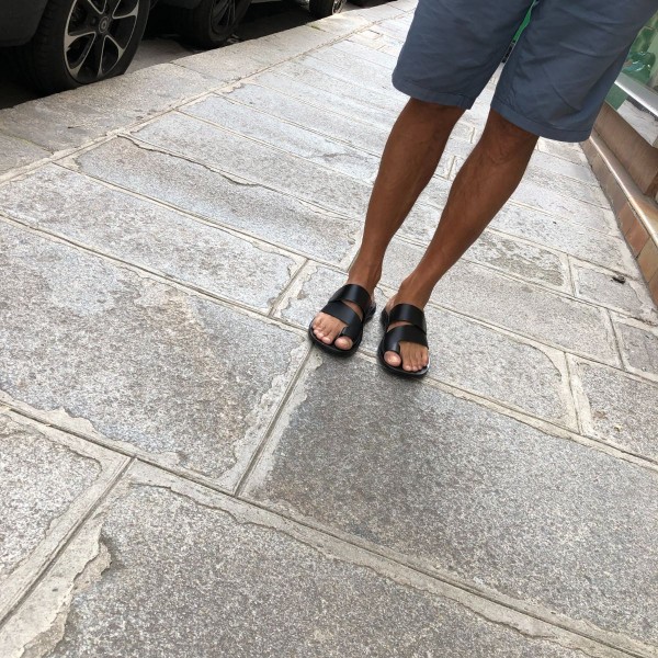 Sandals Zeus 1173 black leather