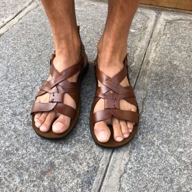Sandals Zeus 1250 brown leather