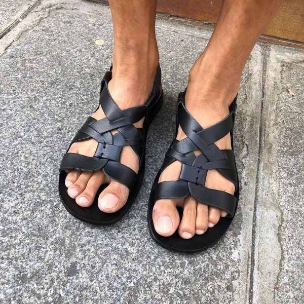 Sandals Zeus 1250 black leather