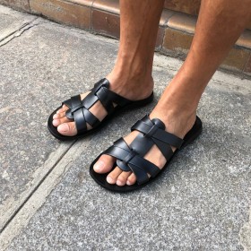 Sandals Zeus 1273 black leather