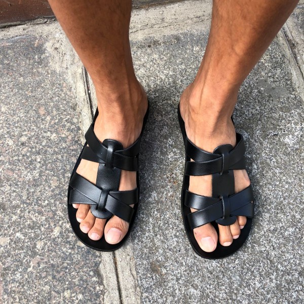 SandaleZeus 1273 cuir noir