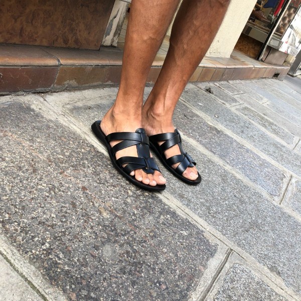 SandaleZeus 1273 cuir noir