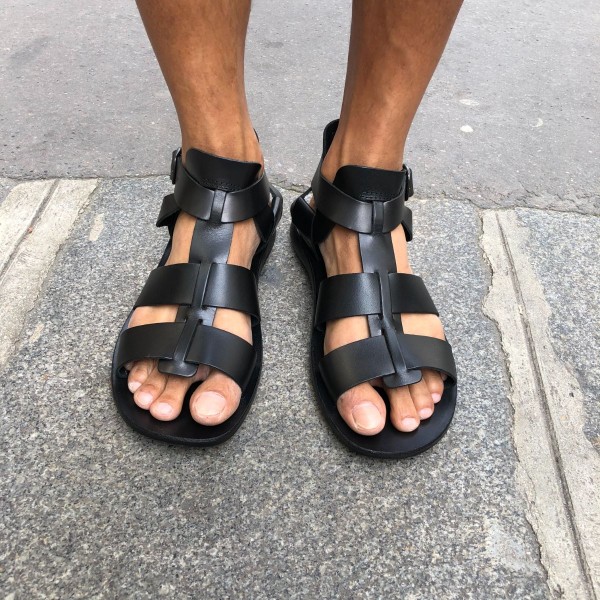 Sandals Zeus 1422 black leather