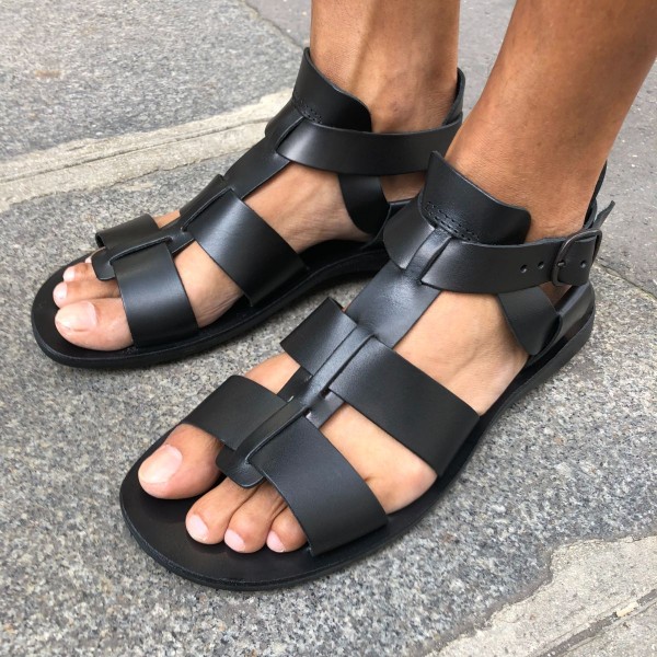Sandals Zeus 1422 black leather