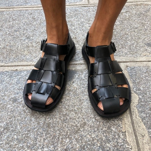 Sandals Zeus 1520 black leather