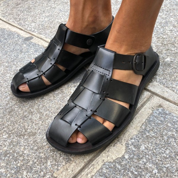 Sandals Zeus 1520 black leather