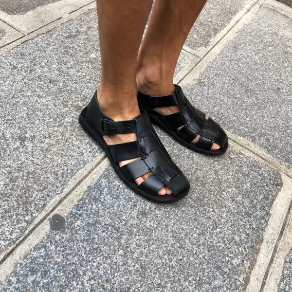 Sandals Zeus 1520 black leather