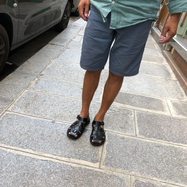 Sandals Zeus 1520 black leather