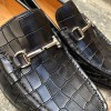 Mocassin Berwick 5285 cuir façon crocodile noir