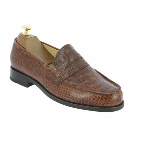 Mocassin Center 51 1961 Tod cuir façon crocodile marron