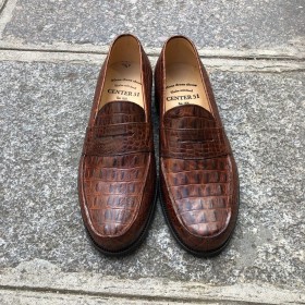 Mocassin Center 51 1961 Tod cuir façon crocodile marron