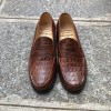 Moccasin Center 51 1961 Tod brown leather crocodile print finish