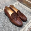 Mocassin Center 51 1961 Tod cuir façon crocodile marron