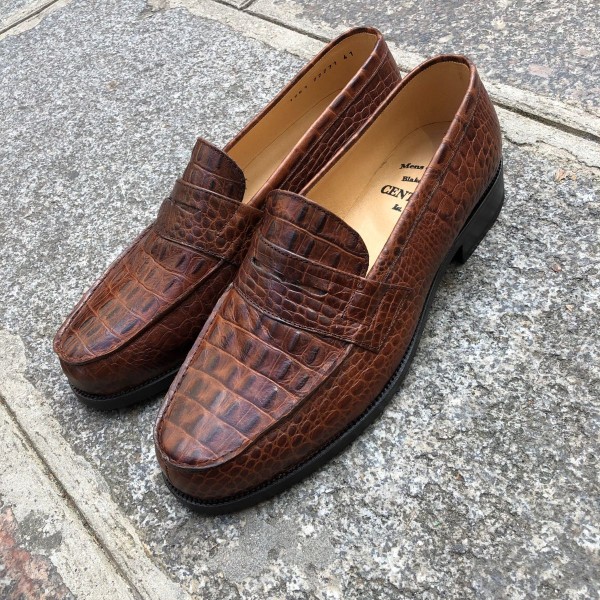 Mocassin Center 51 1961 Tod cuir façon crocodile marron