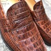 Mocassin Center 51 1961 Tod cuir façon crocodile marron