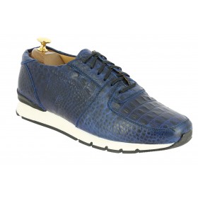Sneakers richelieu Center 51 13517 façon croco marine