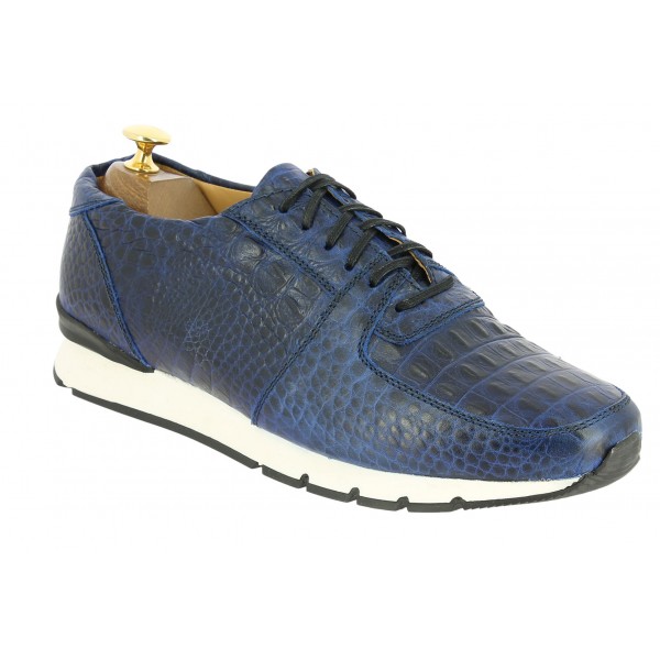 Sneakers richelieu Center 51 13517 façon croco marine
