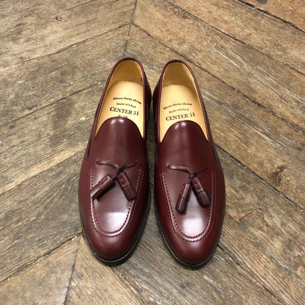 Moccasin with Pompons Center 51 3136 Will burgundy leather