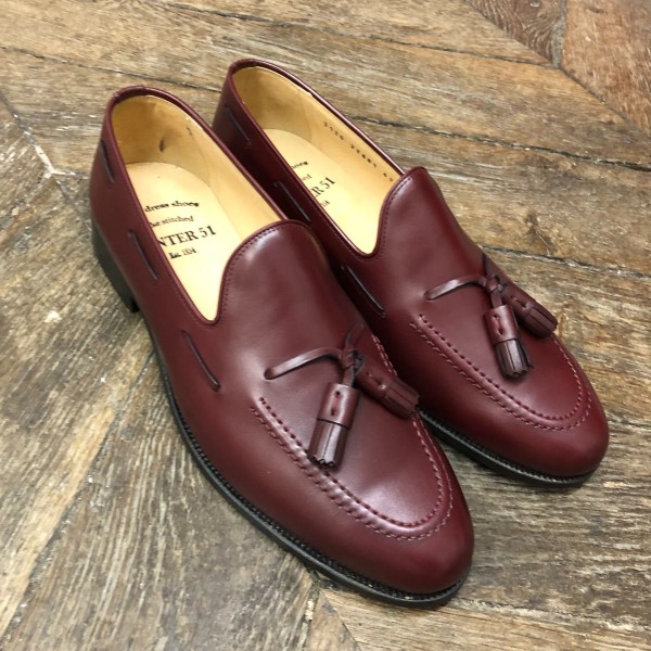 Moccasin with Pompons Center 51 3136 Will burgundy leather