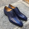 Richelieu Mezlan 4338 véritable crocodile bleu marine