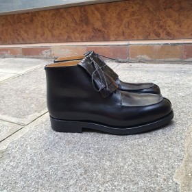 Bottine a lacet Center 51 13963 cuir noir avec frange