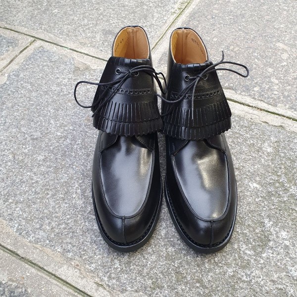 Bottine a lacet Center 51 13963 cuir noir avec frange