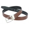 Ceinture en cuir façon croco marron foncé