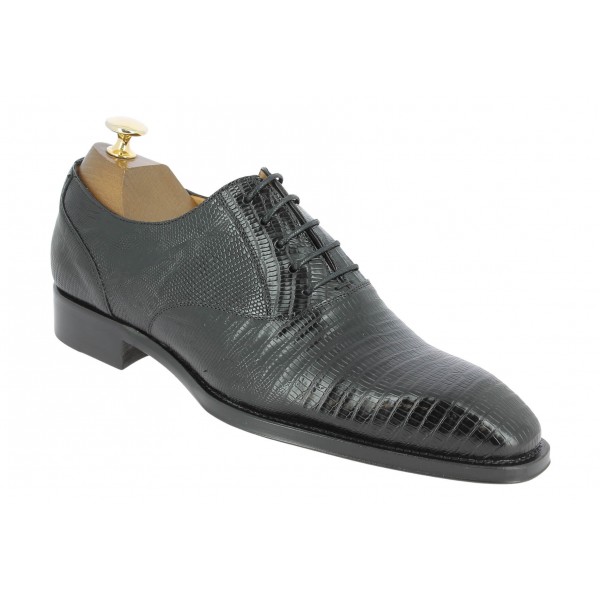 Richelieu Mezlan 4338 véritable lézard noir