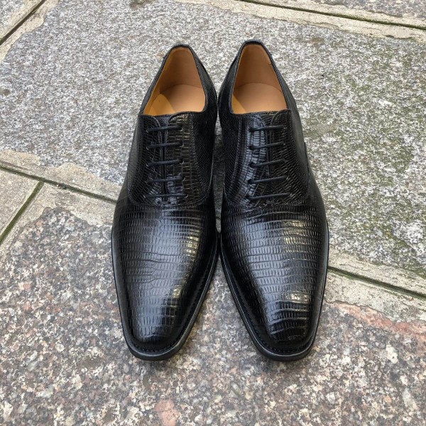 Richelieu Mezlan 4338 véritable lézard noir