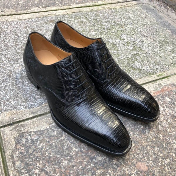 Richelieu Mezlan 4338 véritable lézard noir