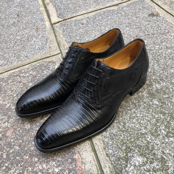 Richelieu Mezlan 4338 véritable lézard noir